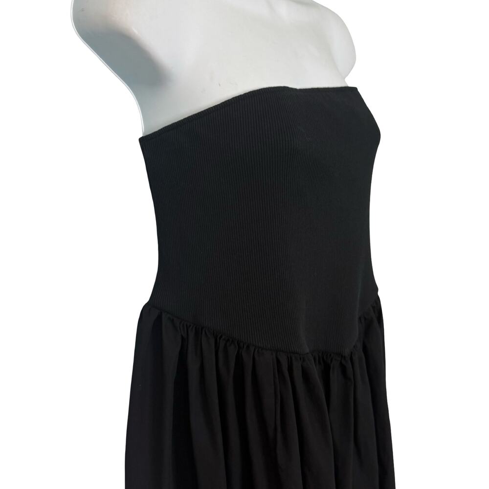 Anthropologie Black Strapless Basque Waist A-Line Midi Dress size 1X NEW Tags - Picture 9 of 12